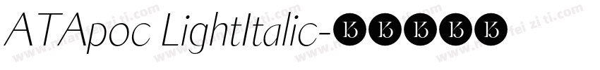 ATApoc LightItalic字体转换